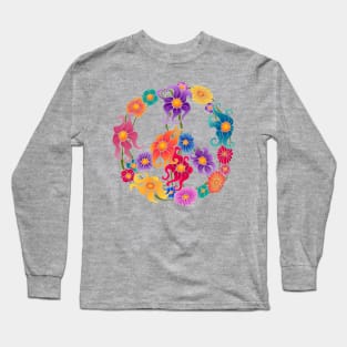 Peace and Flowers Long Sleeve T-Shirt